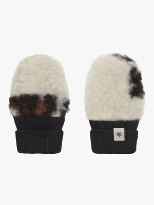 HUTTEliHUT Babyfäustlinge Teddy-Wolle, Zement