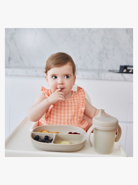 b.box Tallrik med Lock Silikon, Latte