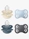 BIBS Supreme Napp 4-Pack Silikon Stl 1, Ivory/Baby Blue/Petrol/Iron