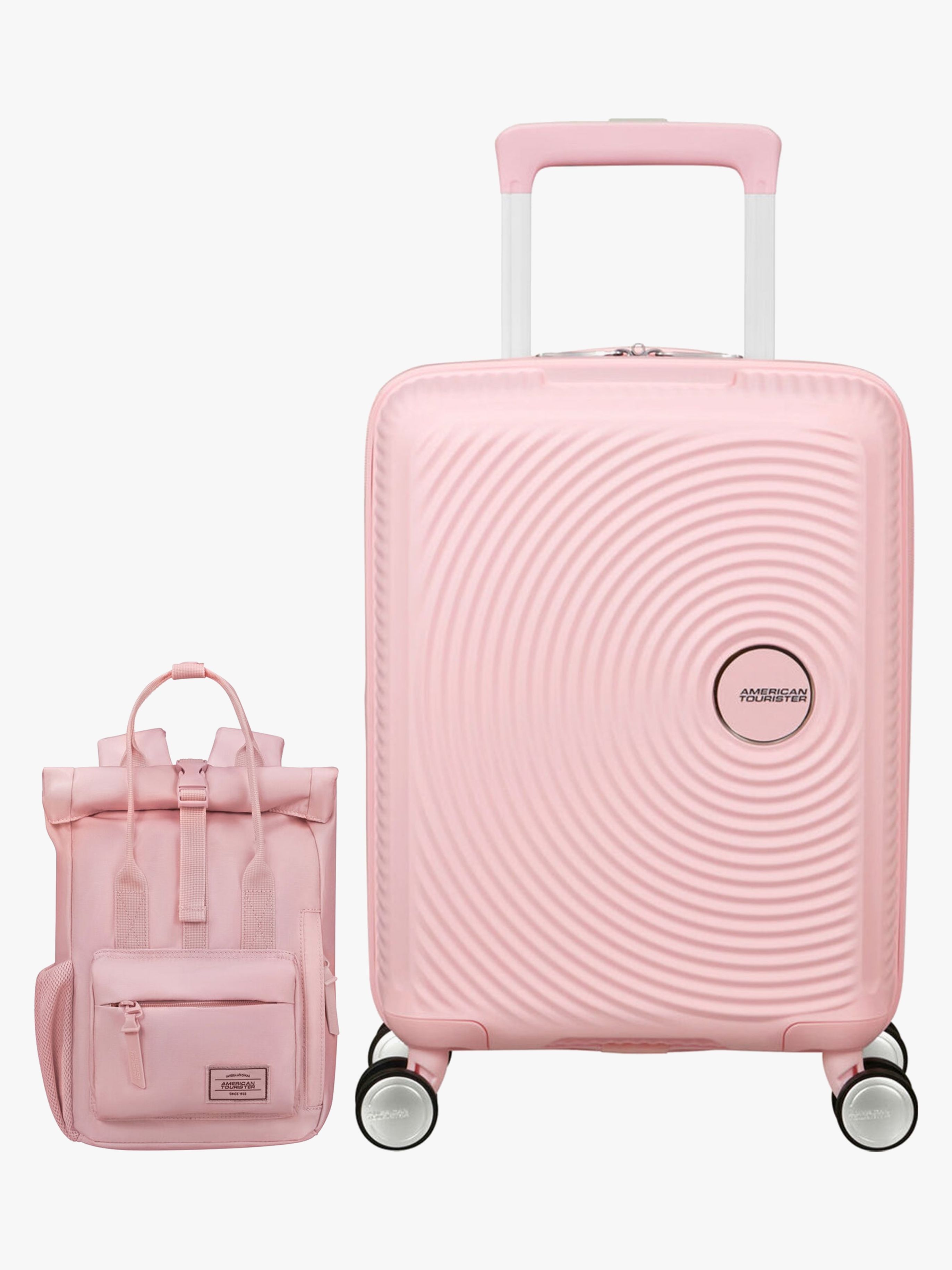 American Tourister Soundbox Mini Resväska 22L & Urban Groove City Ryggsäck 7L, Pastel Pink