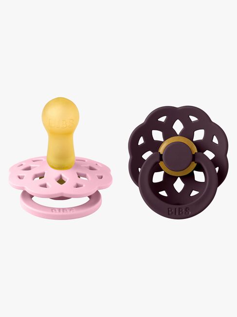 BIBS Boheme Napp 2-Pack Latex Stl 2 Rund, Baby Pink/Plum