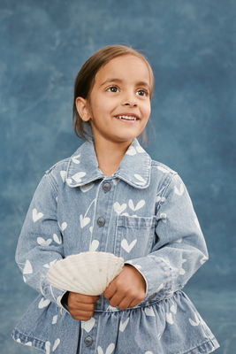 LIEWOOD Printed Denim Overshirt, Sweethearts/Light Blue Denim