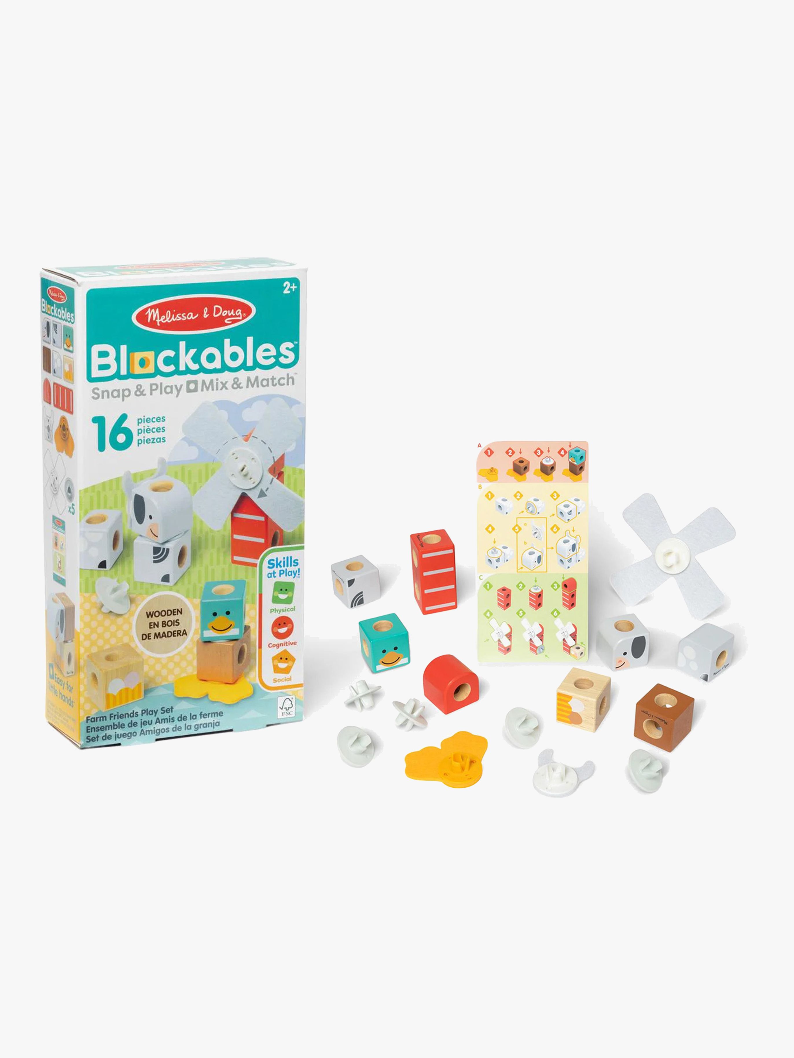 Melissa &  Doug Blockables Byggset Bondgårdsdjur 16 Delar