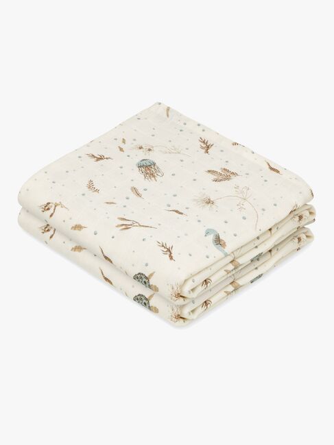 Cam Cam Copenhagen Muslinfiltar Mönstrade 2-Pack, Sea Garden