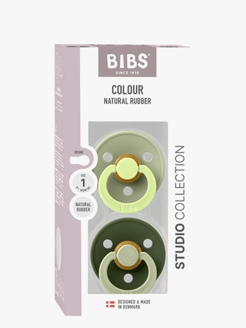 BIBS Studio Colour Fusion Napp 2-Pack Stl 1, Sage Hunter Green mix