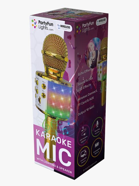 PartyFunLights Karaoke-mikrofon Bluetooth, Guld