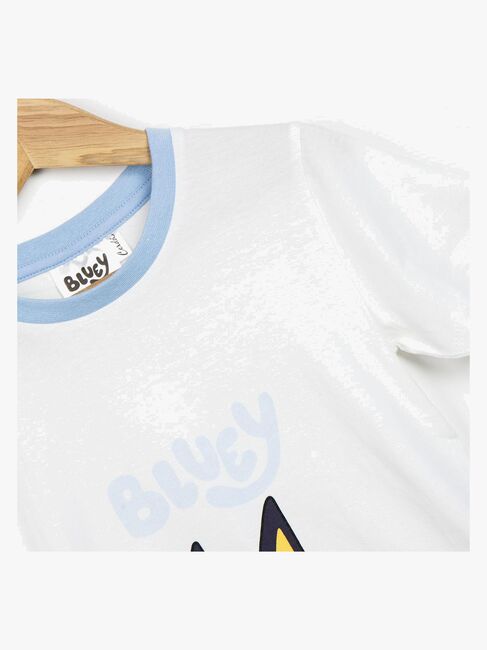 Bluey Pyjamas, Vit/Blå