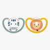 NUK Perfect Match Air Napp 2-Pack Stl 3, Zebra/Lion