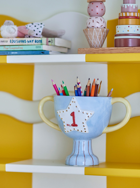 Bloomingville MINI, Trophy Blomkruka Keramik, Multifärgad