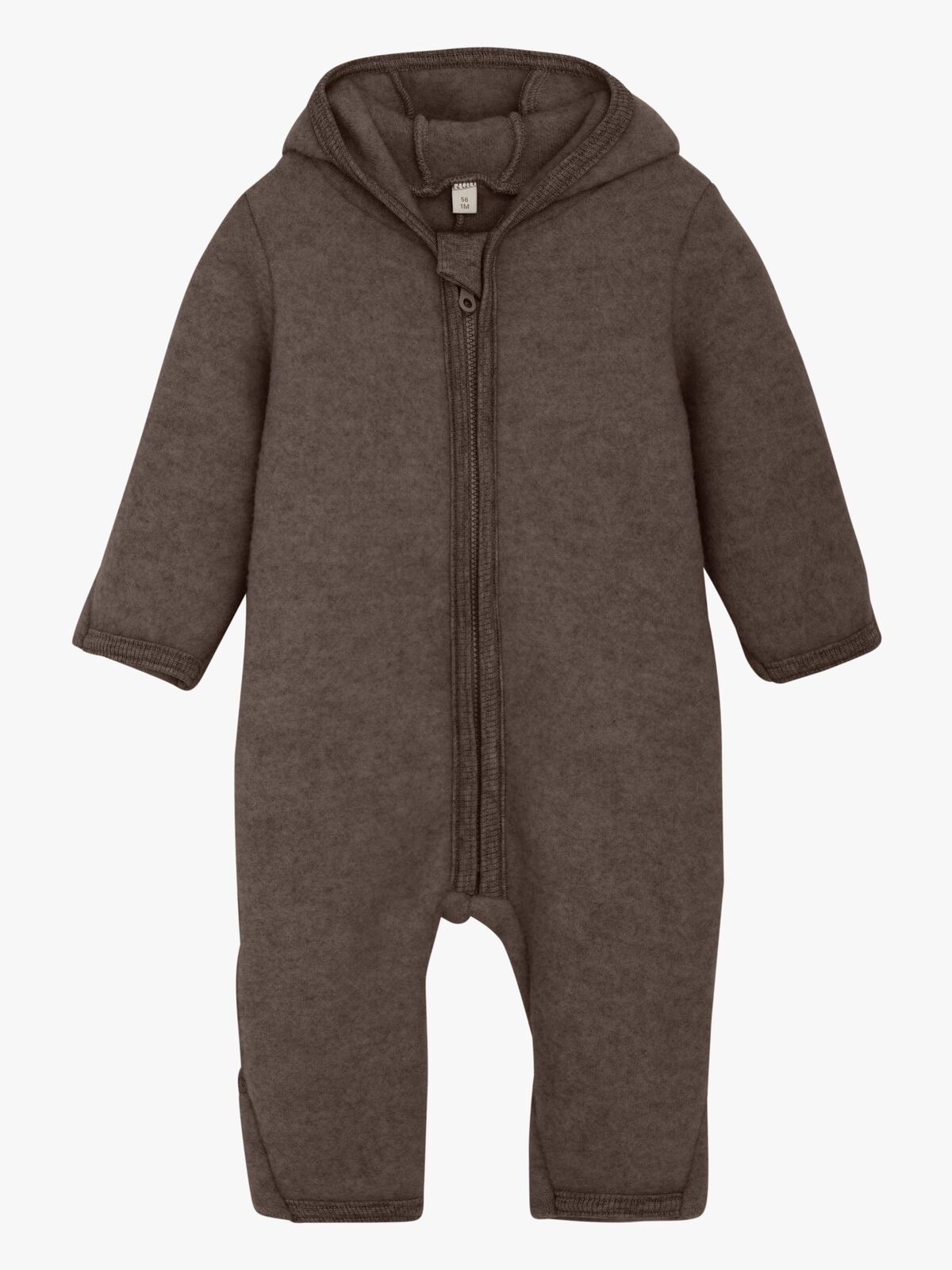 Huttelihut Overall Merinoull med Öron, Brown Melange