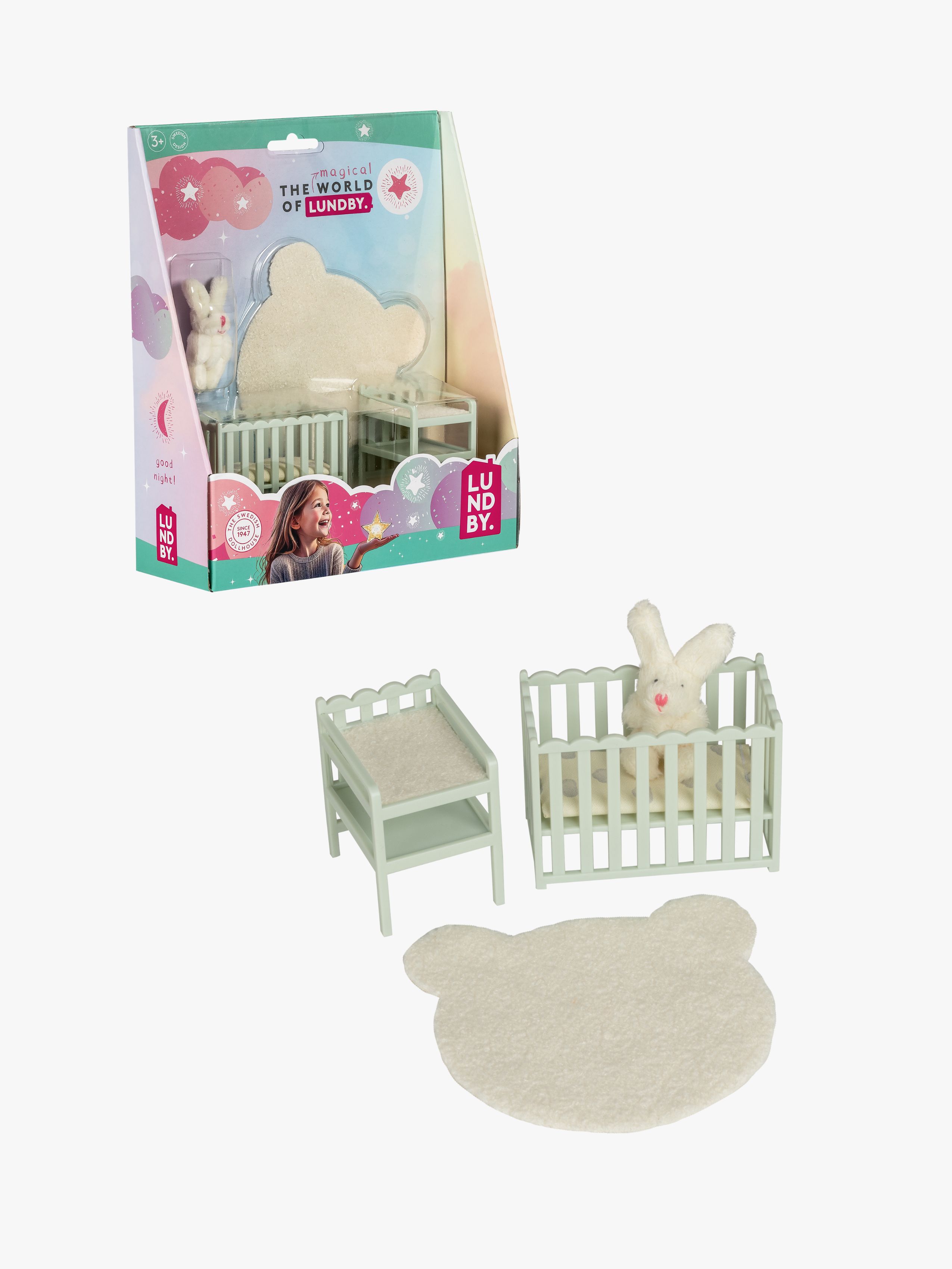 Lundby Dockhustillbehör Spjälsäng &  Skötbord