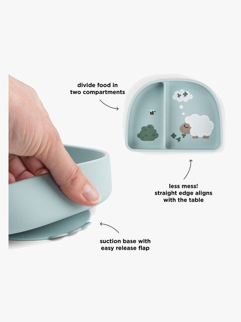 Done By Deer Tiny Farm Delad Tallrik Stick & Stay, Blue