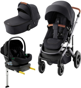 Britax Smile 5Z Duovagn inkl. Beemoo Route Babyskydd & Bas, Fossil Grey/Black Stone