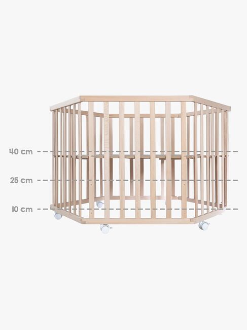 Roba Hexagon Lekhage med Hjul, Beloved Bear Natural Wood