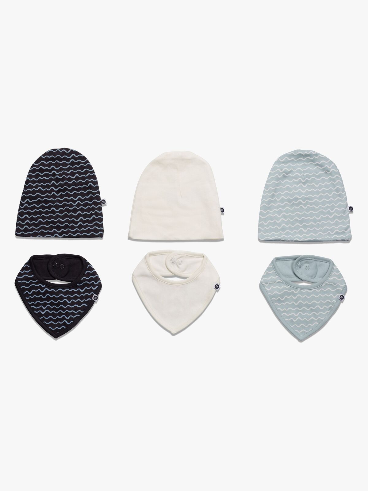 MiniMys Mössa & Bib 6-pack Yarn, Cloud Blue