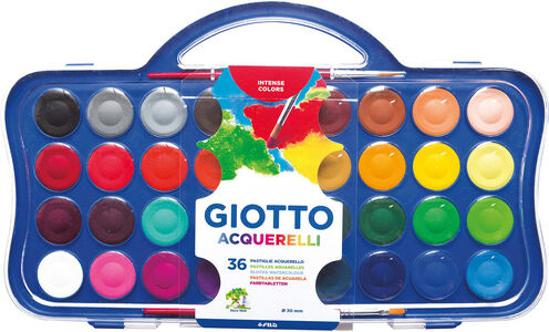 Giotto Aquarelli Vattenfärger 36-pack, Flerfärgad