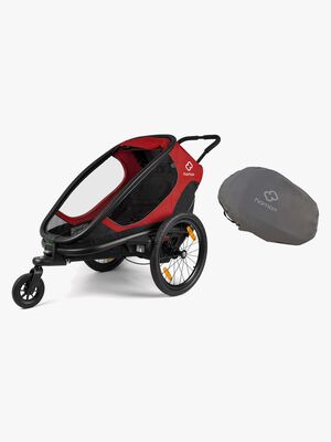 Hamax Outback ONE Cykelvagn inkl. Förvaringsöverdrag, Red/Black