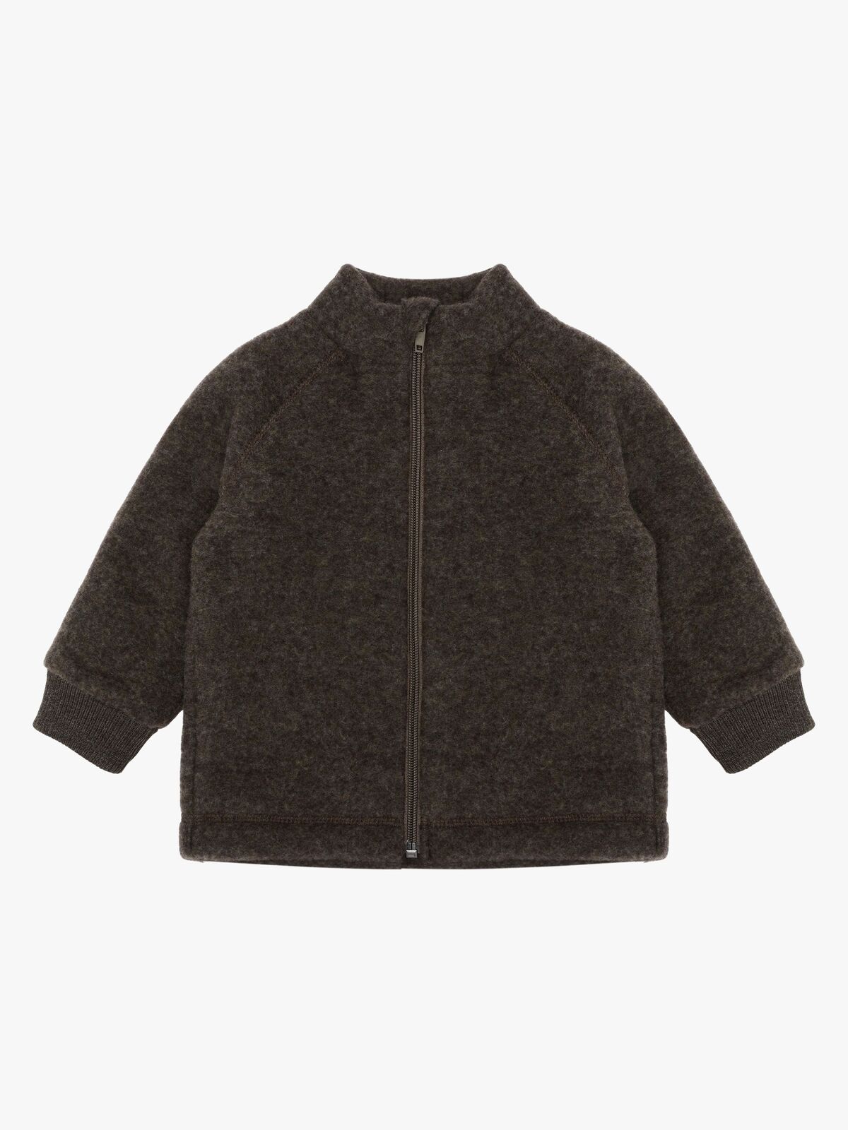 Mikk-Line Ullfleecejacka Barn, Dark Brown Melange