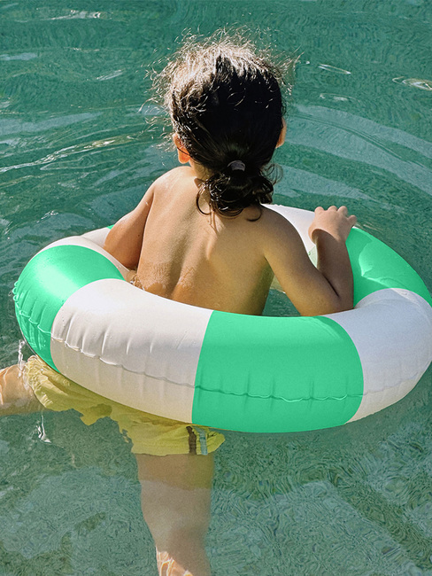 SUNNYLiFE Mini Badring, Pool Party Green Stripe