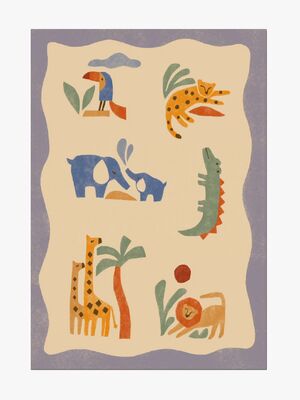 Hueppi Teppich 160x230, Matta Tails And Trails Safari Blue
