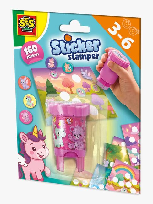 SES Creative Stämpel med Klistermärken Fantasidjur