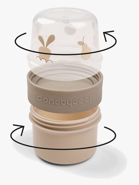 Done By Deer Birdee To Go Two-Way Snacksbehållare, Sand