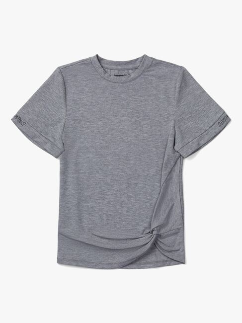 Hyperfied Jersey Knot Logo Top, Grey Melange