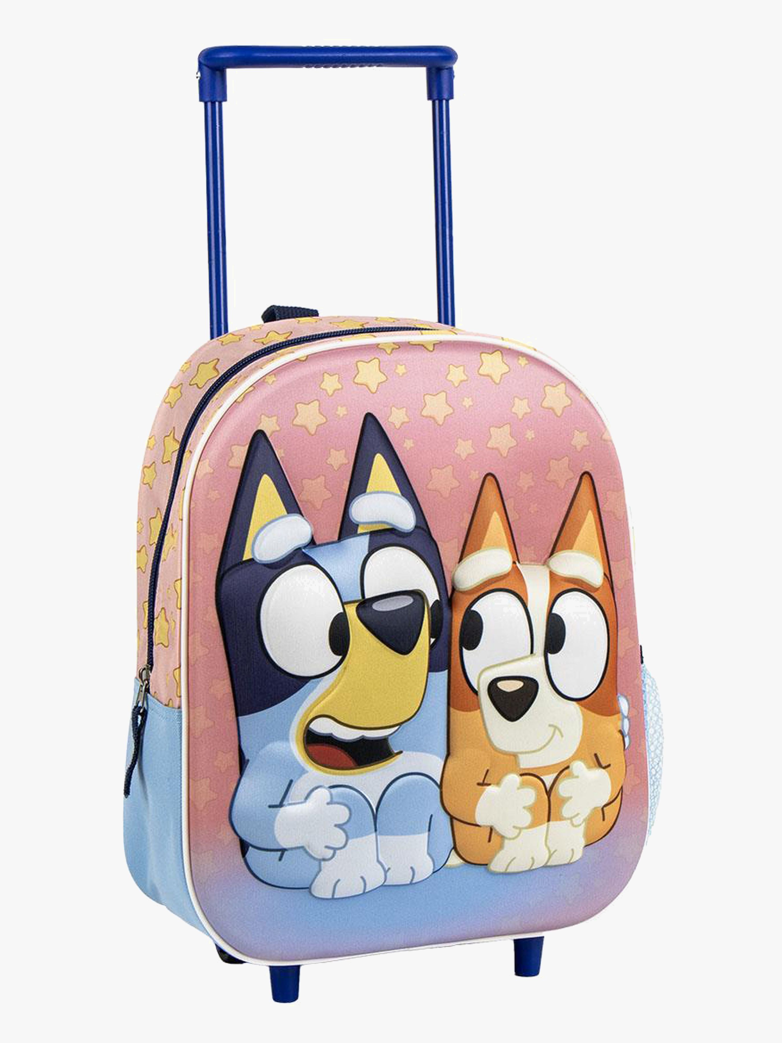 Bluey 3D Resväska, Rosa/Blå