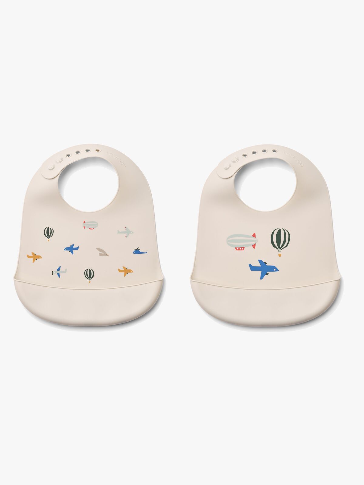 LIEWOOD Tilda  Mönstrad Haklapp Silikon 2-Pack, Aviator/Ecru