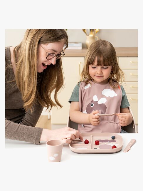 Done By Deer Foodie Delad Tallrik Happy Clouds, Rosa