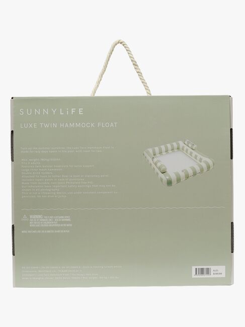 SUNNYLiFE Lux Twin Flytande Hammock, The Vacay Soft Olive