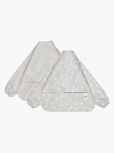 Petite Chérie Långärmad Haklapp 2-Pack, Warm Grey
