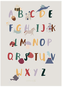 Sebra Poster Alfabet A-Z Pixie/Dragon Tale