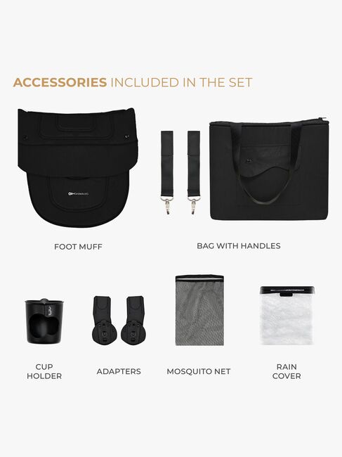 Kinderkraft YOXI 2-in-1 Duovagn, Pure Black