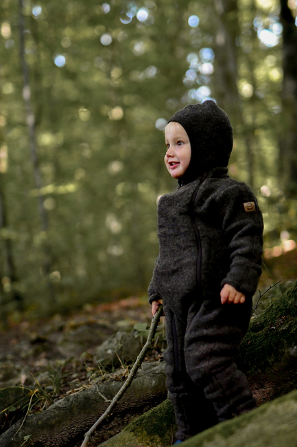 Mikk-Line Overall Merinoull, Dark Brown Melange