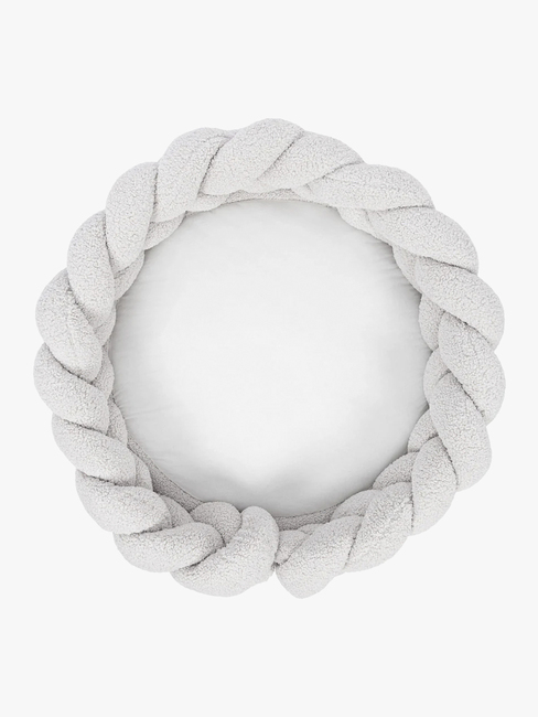 MeowBaby Bearly Babynest med Flätat Skydd & Lekmatta, Offwhite
