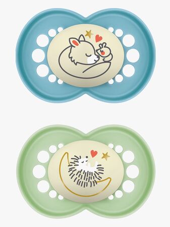 MAM Original Night Silikon Nappar 2-Pack 6-16m, Blå