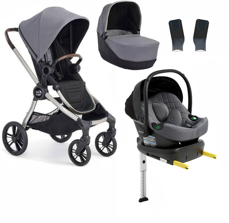 Baby Jogger City Sights Duovagn inkl. Beemoo Route Babyskydd &  Bas Dark Slate/Mineral Grey