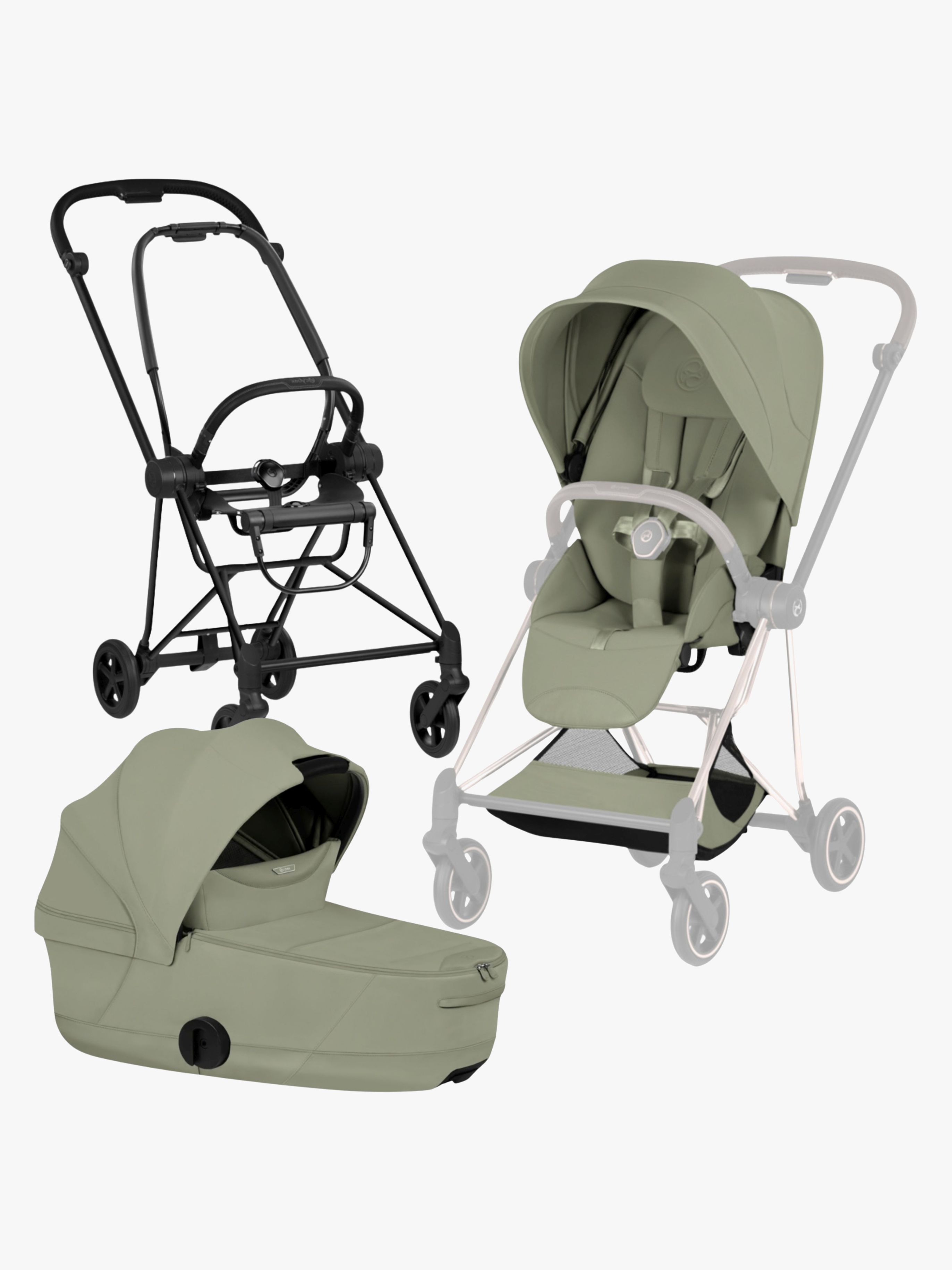 Cybex Mios Style Duovagn, Matt Black/Sage Green