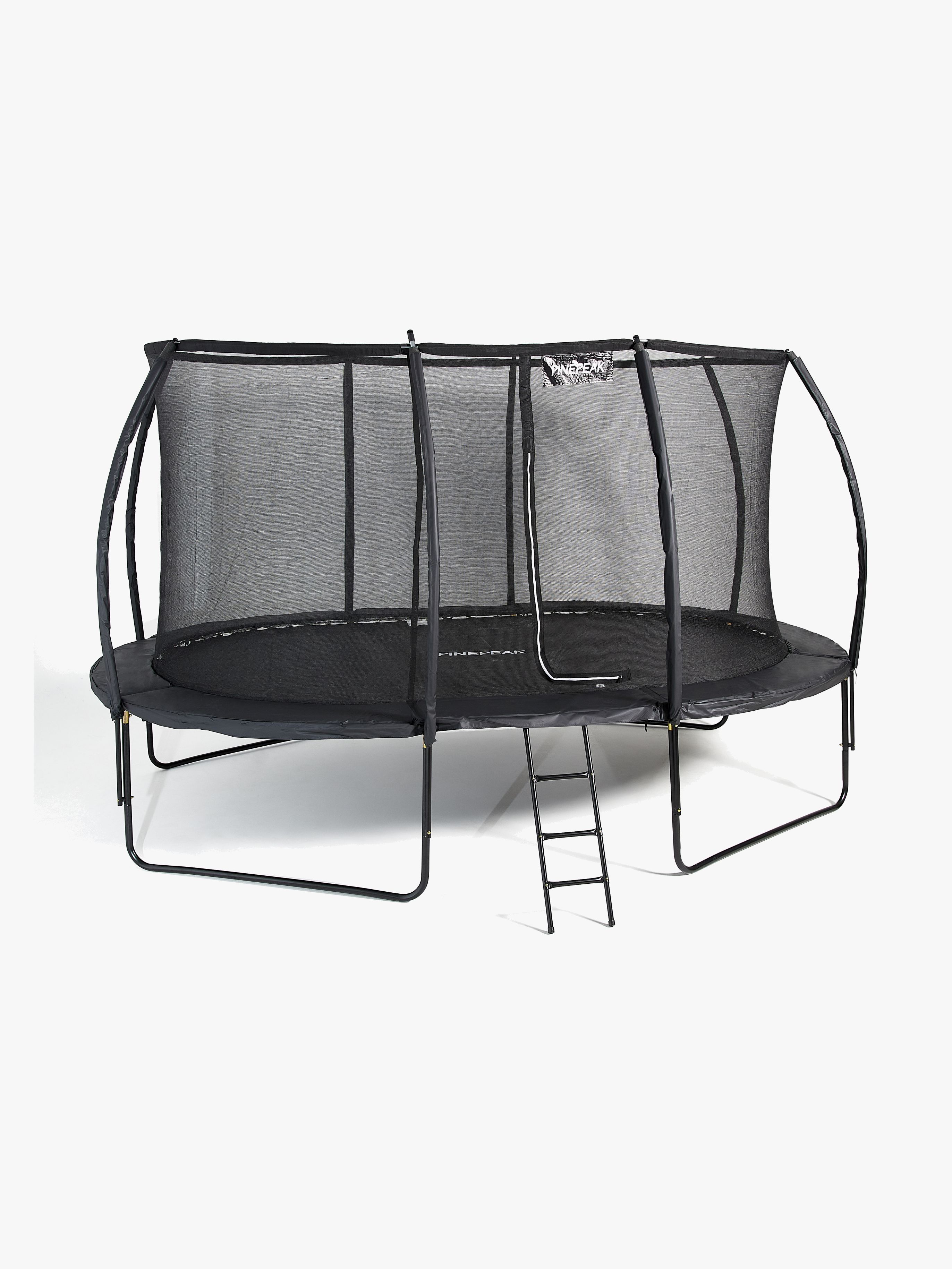 Pinepeak Studsmatta 457x305 cm – oval utomhusstudsmatta med skyddsnät