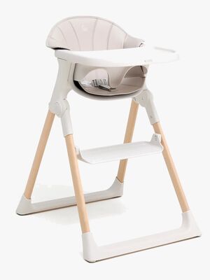 Beemoo CARE Harmony Hochstuhl inkl. Sitzkissen, White/Wood/Beige
