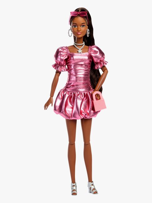 Barbie Deluxe Style Docka i Rosa Klänning