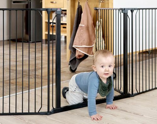 BabyDan CombiFit XXL Skruvgrind 90-350 cm, Svart