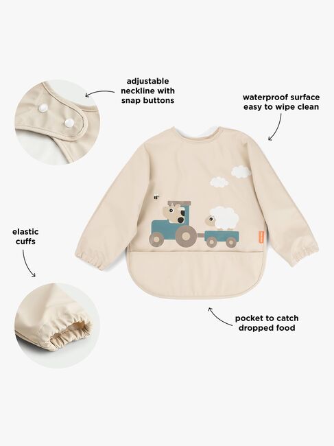 Done By Deer Tiny Farm  Långärmad Haklapp, Sand