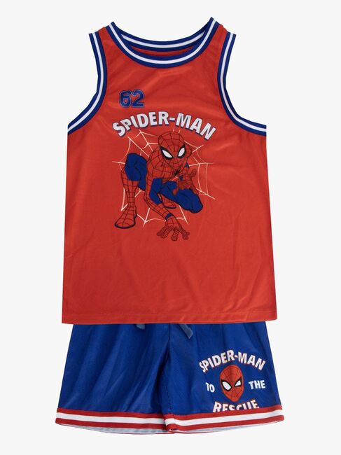 Marvel Spider-Man Linne & Shorts Sport Set, Blå/Röd
