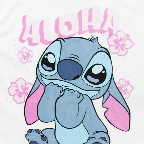 Disney Stitch T-shirt & Shorts Set, Vit