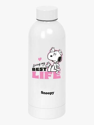 Snobben Stainless Steel Vattenflaska 500ml, Rosa/vit