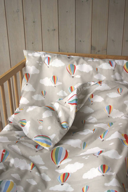 Rätt Start Bäddset Spjälsäng 100x130 Luftballong 3-delar, Greige
