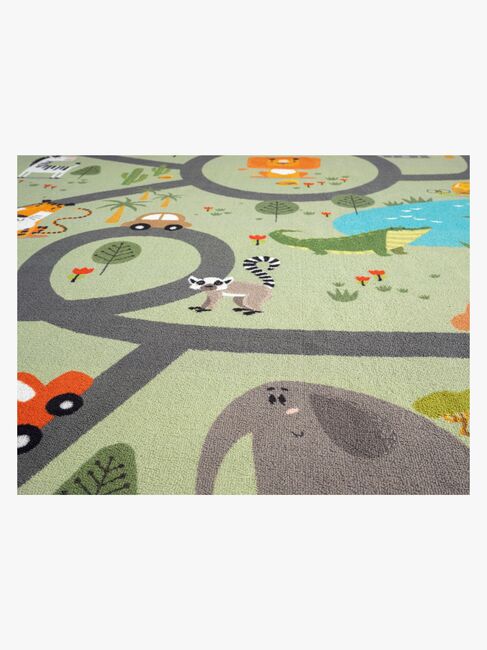 KMCarpets Play Animals Rund Matta 120, Grön
