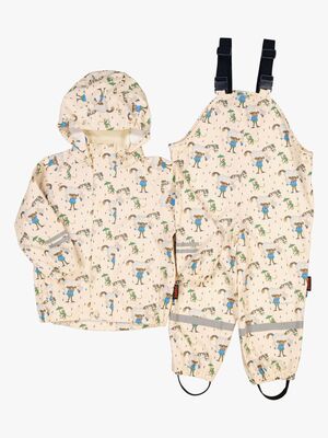 Geggamoja Fodrat Regnställ Pippi Långstrump, Beige